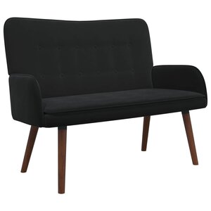 vidaXL Sofa 2 places Noir 115 x 61 x 87 cm Velours