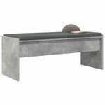 vidaXL Banc d'entrée avec coussin Gris béton 103 x 38 x 40 cm