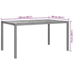 vidaXL Table de Jardin Noir 150 x 90 x 75 cm polyrotin