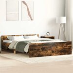 vidaXL Cadre de lit sans matelas chêne fumé 120x190 cm
