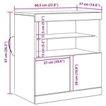 vidaXL Buffet Noir 60 x 37 x 67 cm Bois d'ingénierie