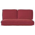 vidaXL Set de coussins de palette 3 Pièces Bordeaux 120 x 50 x 12 cm