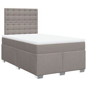 vidaXL Sommier à lattes de lit avec matelas Taupe 120x200 cm Tissu
