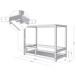 Lit cabane enfant BUNKY 90 x 200 vert pétrole