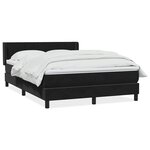 vidaXL Sommier à lattes de lit avec matelas noir 140x210 cm velours