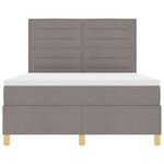 vidaXL Lit à ressort LED avec matelas Taupe 140 x 190 cm tissu