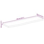 vidaXL Dessus de table à bord vivant 120x30x3 8cm bois massif manguier