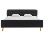 vidaXL Cadre de lit Gris foncé Jute 140 x 200 cm