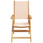 vidaXL Chaises inclinables de jardin lot de 4 beige tissu bois massif