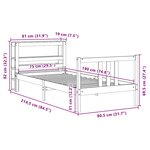 vidaXL Cadre de lit avec tête de lit sans matelas 75x190 cm