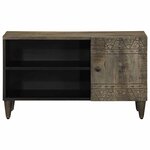 vidaXL Meuble TV gris clair 80x31 5x46 cm bois massif de manguier