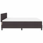 vidaXL Lit à ressorts avec matelas Marron foncé 180 x 200 cm tissu