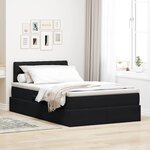 vidaXL Lit de Rangement avec matelas Noir 120 x 190 cm Velours