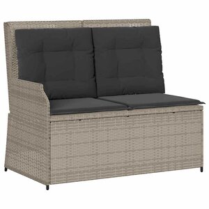 vidaXL Banc de jardin avec coussin Gris clair Poly rotin