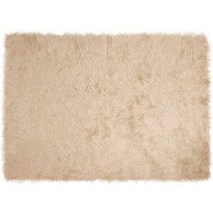 vidaXL Tapis en fausse Tafalla Beige 160 x 230 cm Polyester