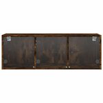 vidaXL Armoire murale avec portes en verre chêne fumé 102x37x35 cm