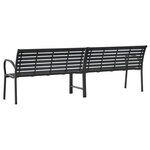 vidaXL Banc double de jardin noir 231 cm acier et WPC