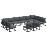 vidaXL Ensemble de canapé de jardin 12 Pièces Noir 423 x 211 5 x 71 cm