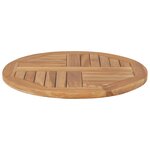 vidaXL Dessus de table Bois de teck solide Rond 2 5 cm 60 cm