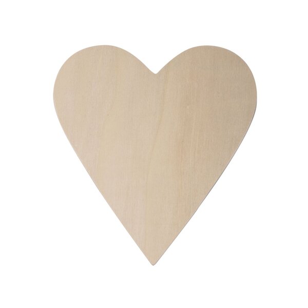 Cœur en bois simple à décorer - 20 x 18 5 x 2 7 cm