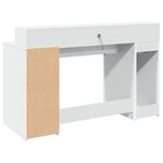 vidaXL Bureau avec lumières LED blanc 140x55x91 cm bois d'ingénierie