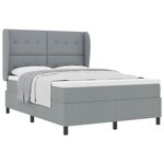vidaXL Lit à ressorts avec matelas Gris clair 160 x 200 cm tissu