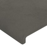 vidaXL Tête de lit à LED Gris foncé 103x16x118/128 cm Velours
