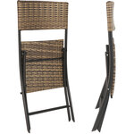 Tectake Salon de jardin TREVI 2 personnes - marron naturel