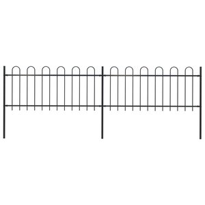 vidaXL Clôture de jardin avec dessus en cerceau Acier 3 4 x 0 8 m Noir