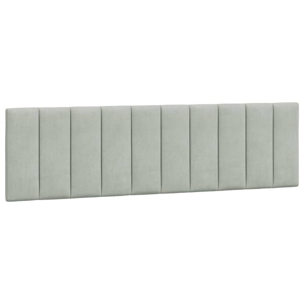 vidaXL Coussin de tête de lit Hanko gris clair 183 cm velours