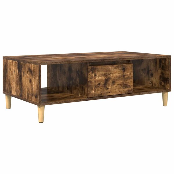 vidaXL Table basse Chêne fumé 102 x 55 x 35 cm Bois d'ingénierie