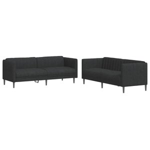 vidaXL Ensemble de canapés 2 Pièces noir tissu