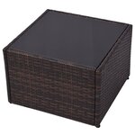 vidaXL Salon de jardin 5 Pièces avec coussins Résine tressée Marron