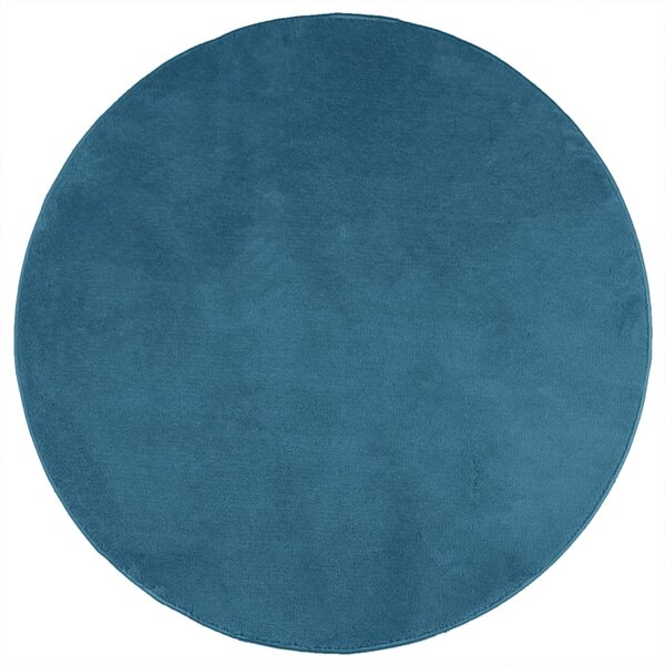 vidaXL Tapis OVIEDO à poils courts turquoise Ø 80 cm