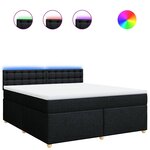 vidaXL Sommier à lattes de lit avec matelas Noir 180x200 cm Tissu