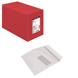 lot de 500 enveloppes courrier A5 - C5 papier velin blanc 90g format 162 x  229 mm une enveloppe blanche avec fermeture bande adhésive autocollante