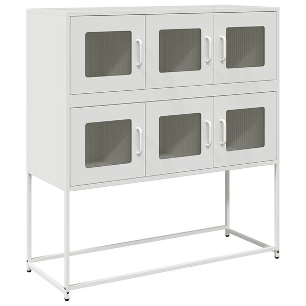 vidaXL Buffet blanc 100 5x39x107 cm acier laminé à froid