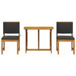 vidaXL Ensemble bistro de jardin 3 Pièces Marron Bois d'acacia massif