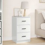 vidaXL Cabinet de chevet avec tiroir Blanc brillant 38 x 38 x 66 cm