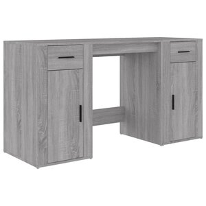 vidaXL Bureau avec armoire sonoma gris bois d'ingénierie