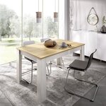 Table a manger extensible 6-8 personnes - Décor chene clair - L 140/190 x P 90 x H 77 cm - DINE