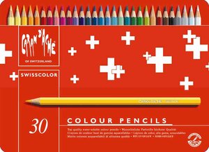 Crayons de couleur Swisscolor, étui métal de 30 CARAN D'ACHE