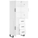 vidaXL Buffet haut Blanc 69 5x34x180 cm Bois d'ingénierie