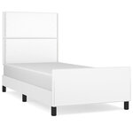 vidaXL Cadre de lit avec tête de lit Blanc 90x200 cm Similicuir