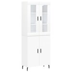 vidaXL Buffet haut Blanc 69 5x34x180 cm Bois d'ingénierie
