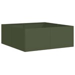 vidaXL Jardinière vert olive 80x80x30 cm acier