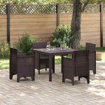 vidaXL Ensemble de salle à manger pour jardin 5 Pièces Marron Rattan Polt