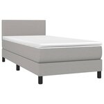 vidaXL Sommier à lattes de lit matelas LED Gris clair 100x200 cm Tissu