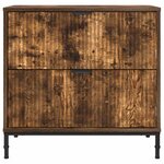 vidaXL Table de chevet Chêne fumé 63 5 x 36 x 61 cm Bois d'ingénierie