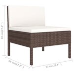 Vidaxl salon de jardin 6 pièces avec coussins résine tressée marron